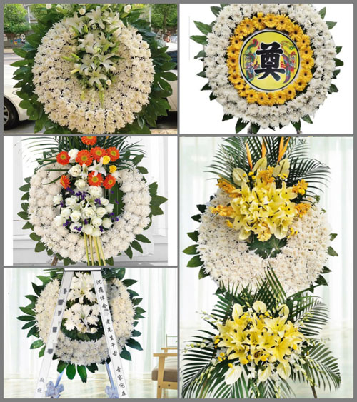 四川成都崇州市观胜镇白鹤村花圈速递